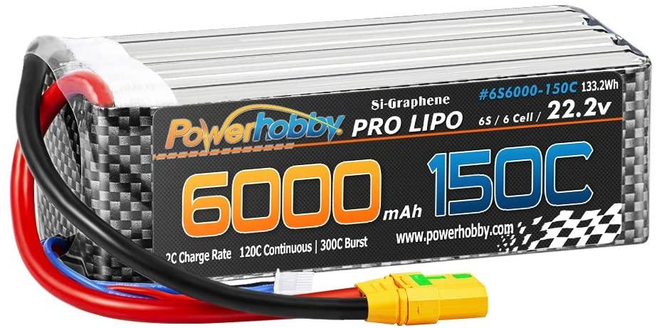 Powerhobby XTREME 6s 22.2V 6000mah 150C-300C Lipo Battery With XT90 Plug 6-Cell - PowerHobby