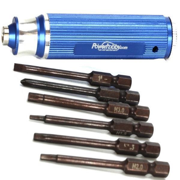 Powerhobby 6 in 1 Hex / Mulit Driver Magnetic RC Tool Set Blue - PowerHobby
