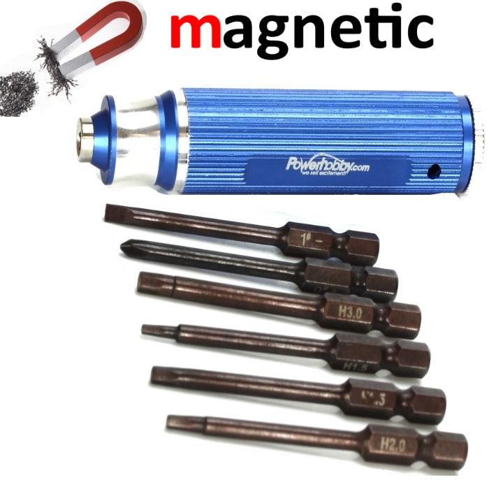 Powerhobby 6 in 1 Hex / Mulit Driver Magnetic RC Tool Set Blue - PowerHobby