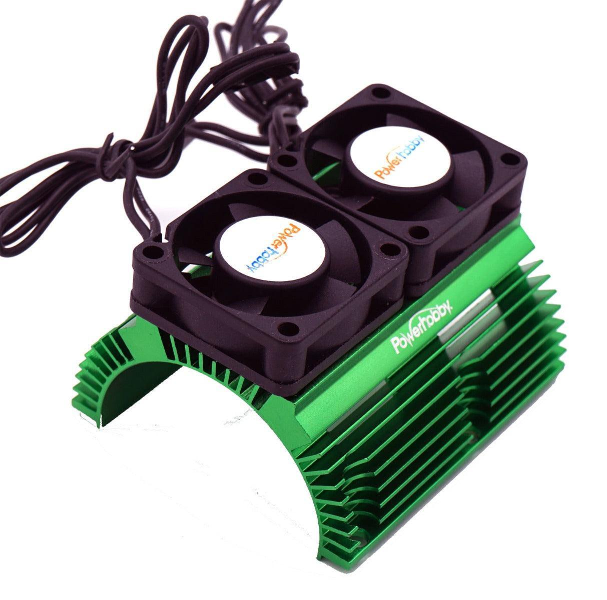 Powerhobby Heat Sink w Twin Turbo High Speed Cooling Fans 1/8