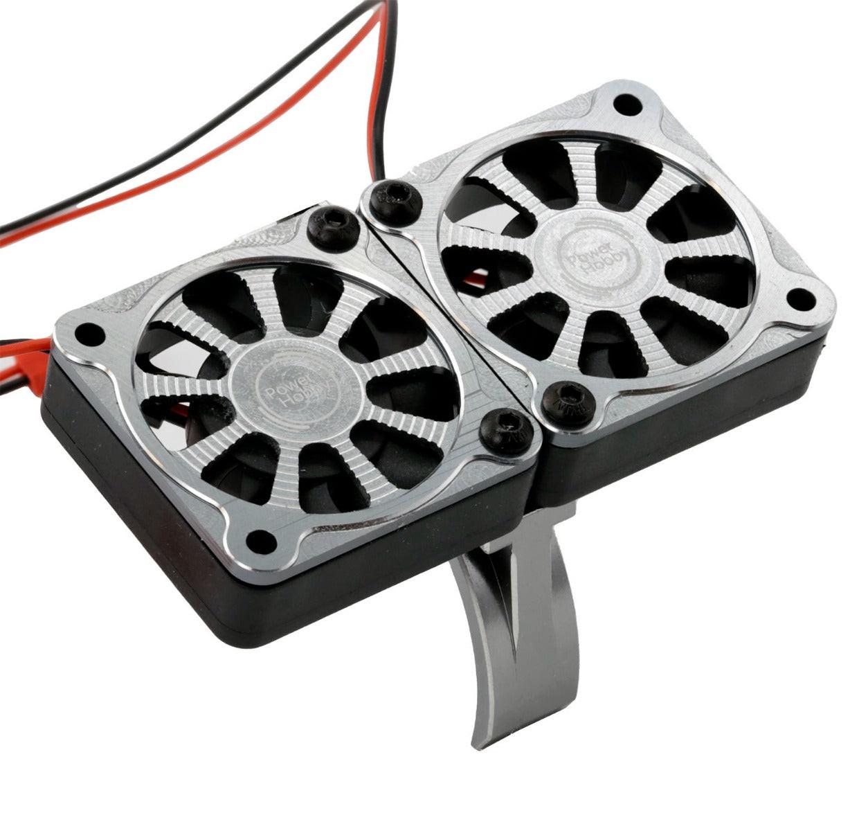 Powerhobby Aluminum Dual High Speed Cooling Fans GUN FOR 1/5 Motor - PowerHobby