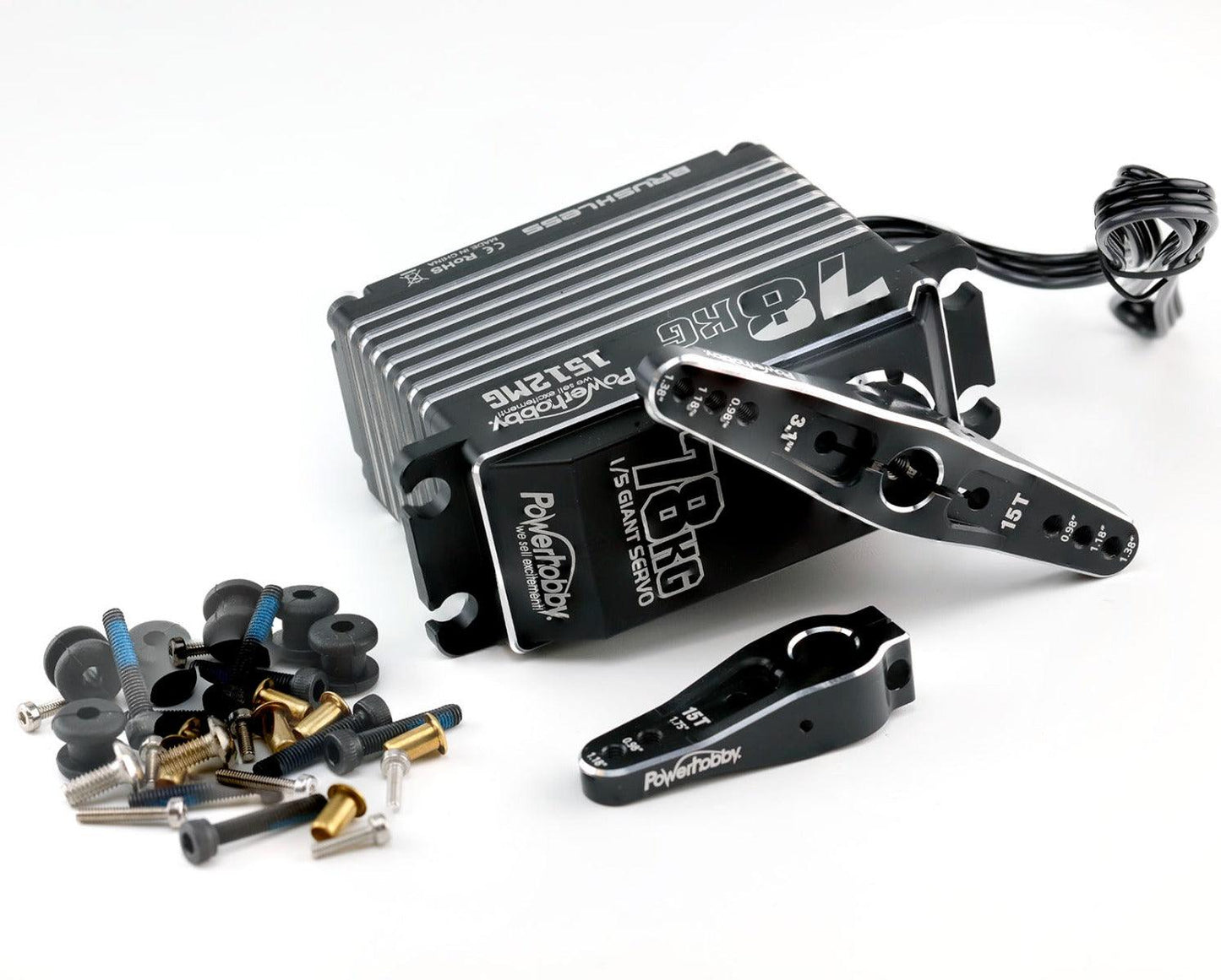 Powerhobby 1512MG 1/5 Aluminum Waterproof High Speed / Torque Brushless Servo - PowerHobby