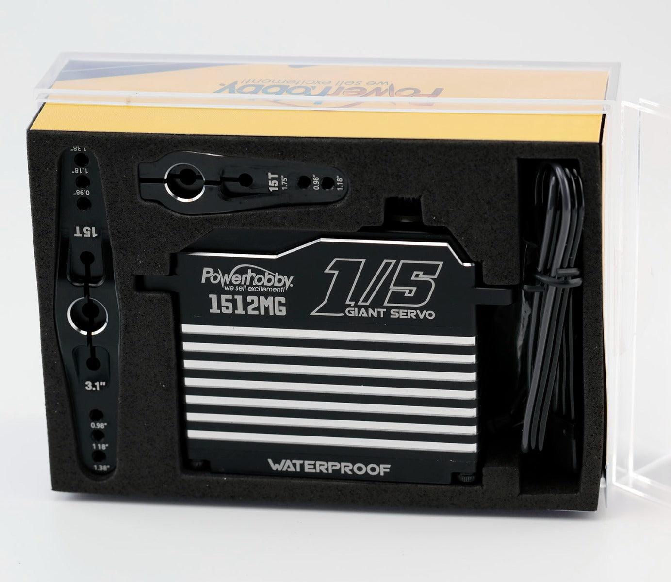 Powerhobby 1512MG 1/5 Aluminum Waterproof High Speed / Torque Brushless Servo - PowerHobby