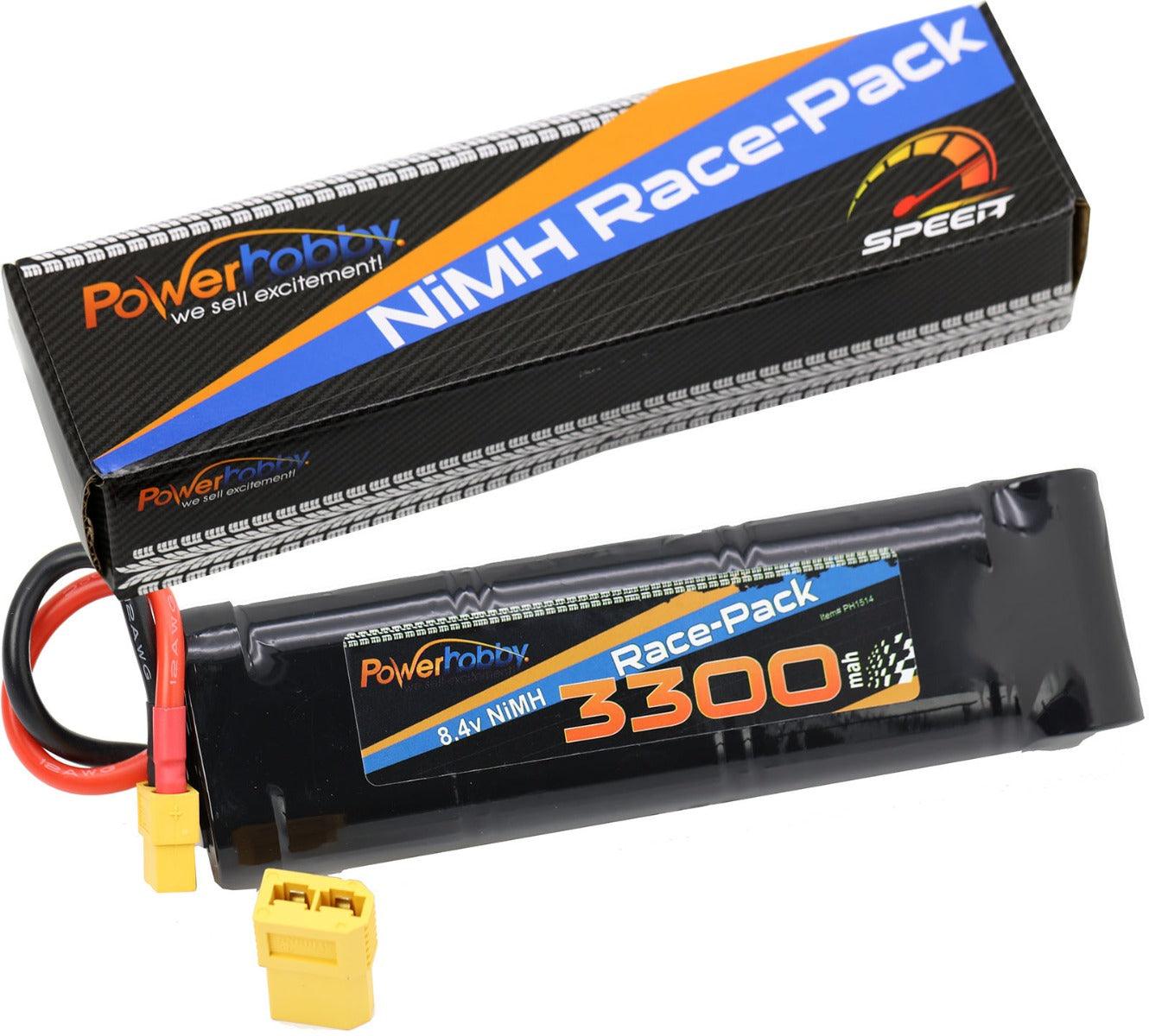 Powerhobby 8.4V 7-Cell 3300mah Nimh Flat Battery Pack w xt60 + Adapter - PowerHobby