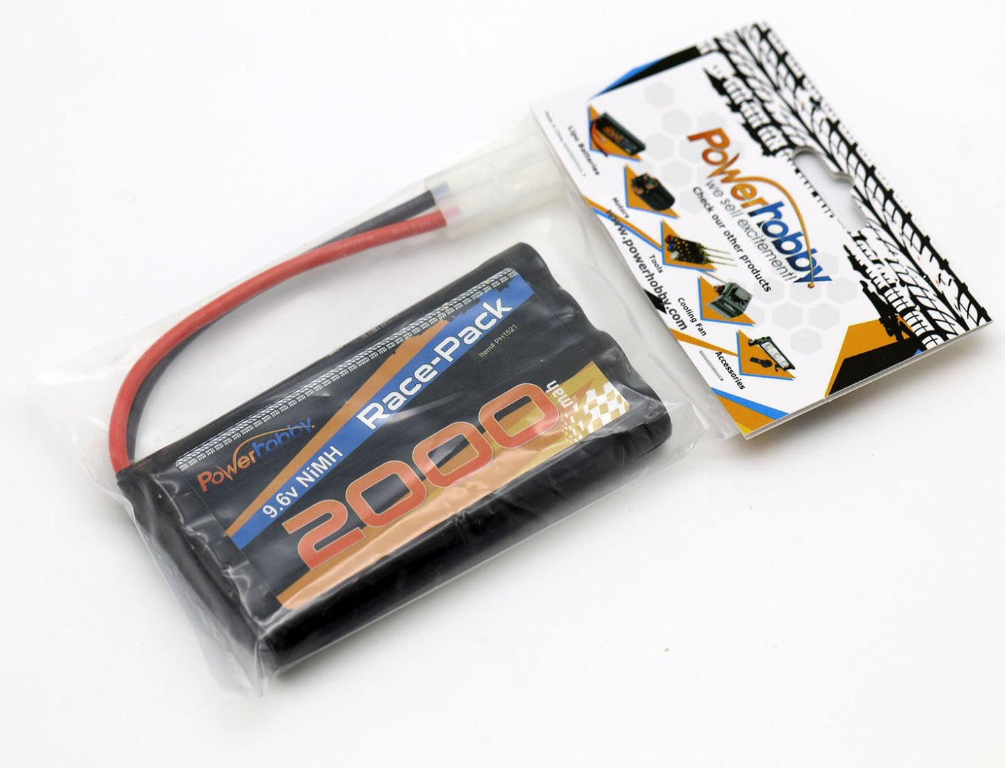Powerhobby NiMH 9.6V 2000mAh Battery Pack for RC Car, Robots, Security - PowerHobby