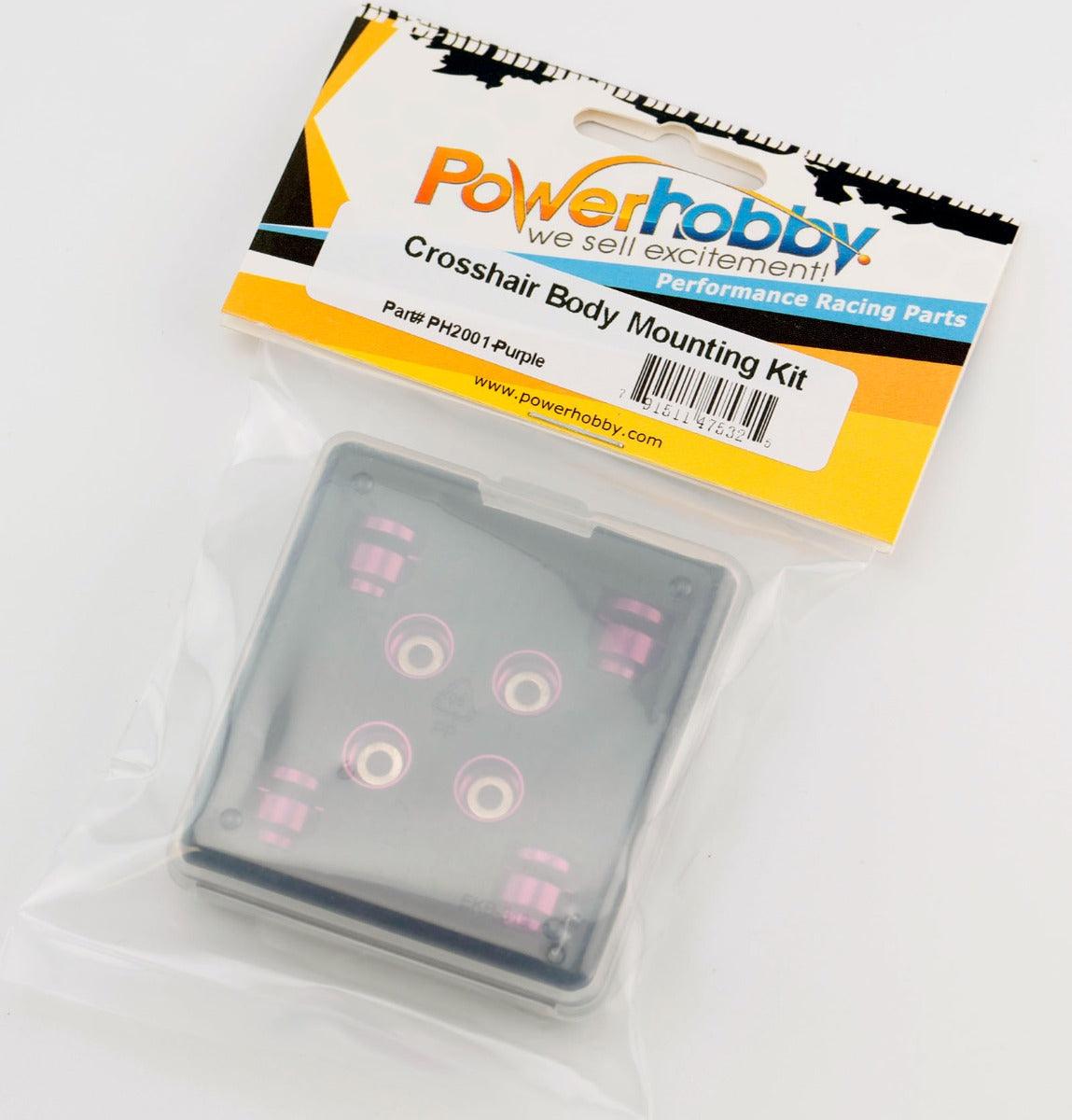 Powerhobby Crosshair Magnetic Body Mount / Mounting Kit 1/10 On Road Purple - PowerHobby