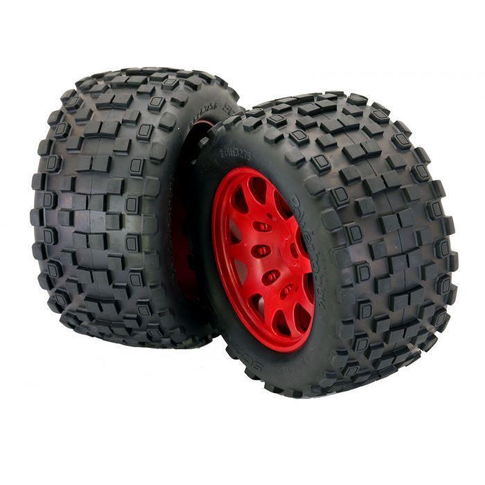 Powerhobby SCORPION XL Belted Tires Viper Wheels (4) Arrma Kraton OUTCAST 8S RED - PowerHobby