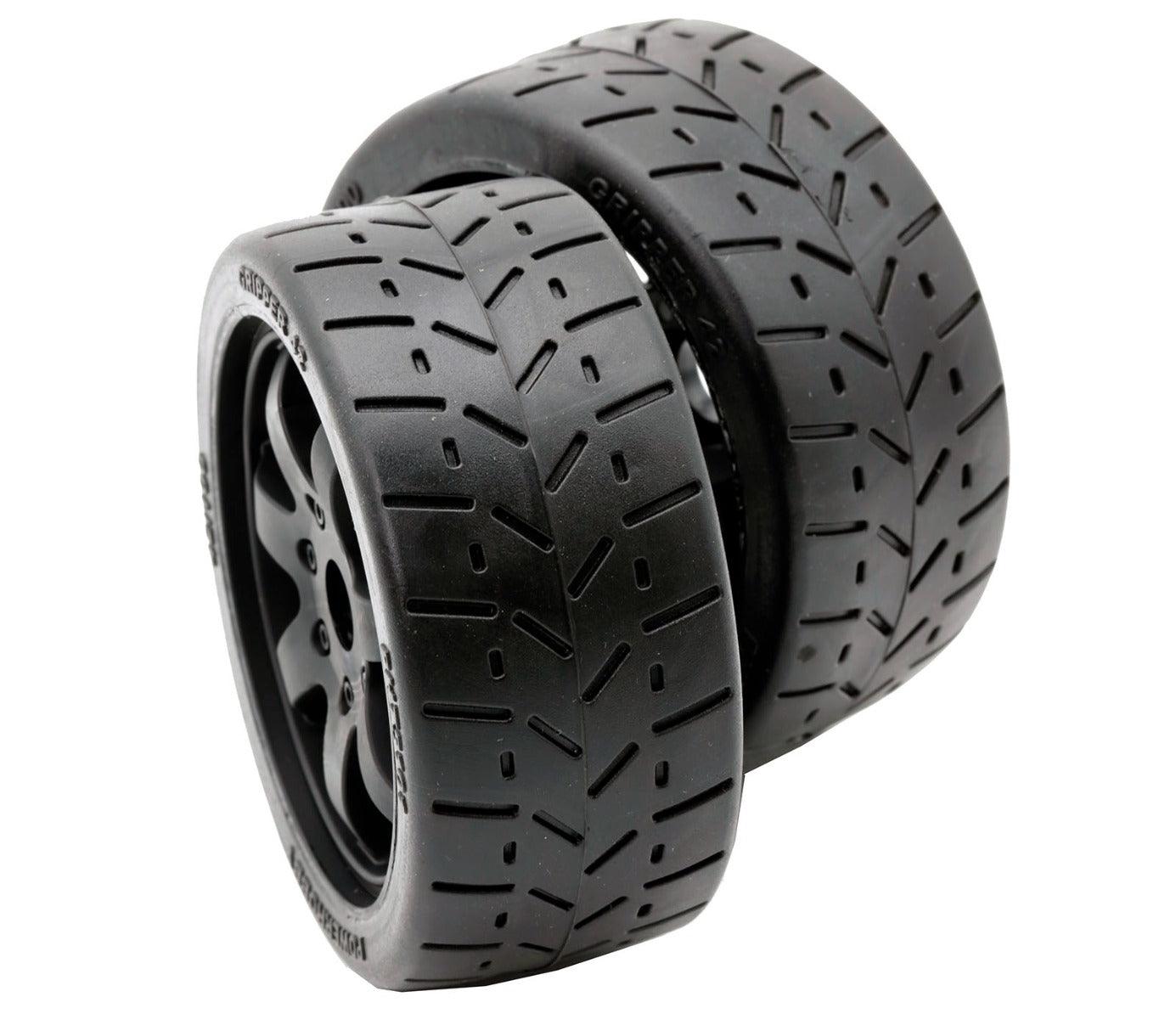 Powerhobby 1/8 Gripper 42/100 Belted Mounted Tires 17mm Black Wheels - PowerHobby