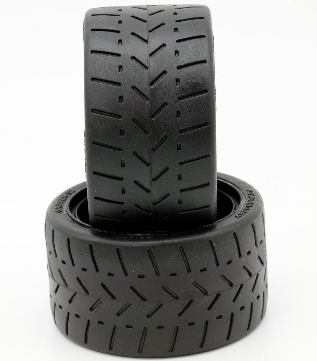 Powerhobby 1/8 Gripper 54/100 Belted Mounted Tires 17mm Black Wheels - PowerHobby