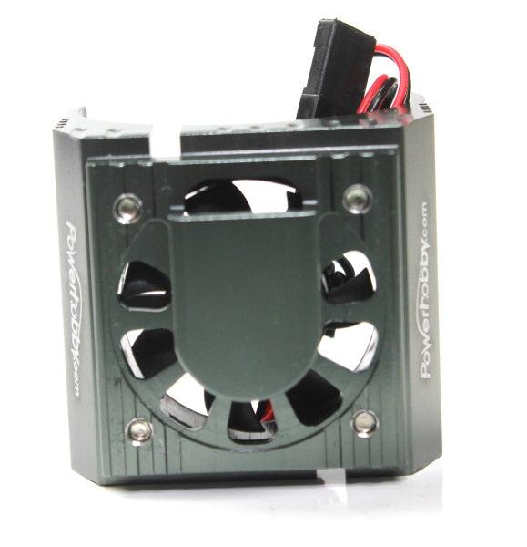 Powerhobby Aluminum Motor Heatsink + Cooling Fan For 1/8 Size Motors Gun - PowerHobby