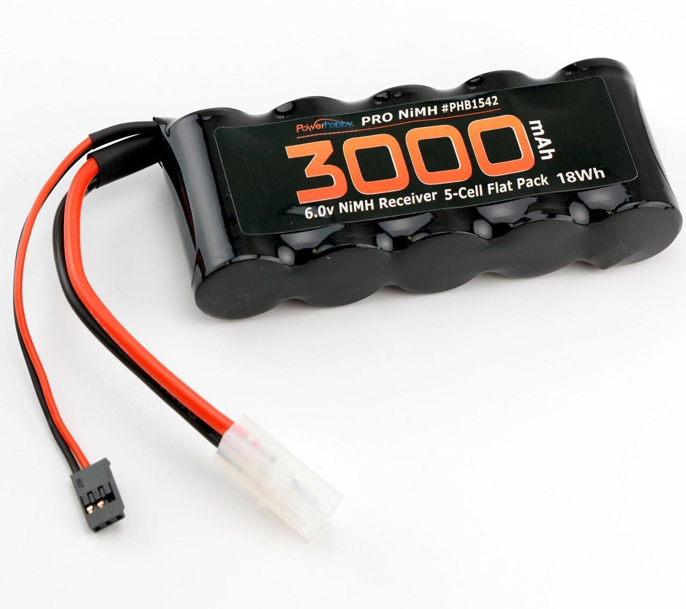 Powerhobby 6v 3000mAh 5-Cell Flat Receiver RX NiMH Battery 1/5 scale - PowerHobby