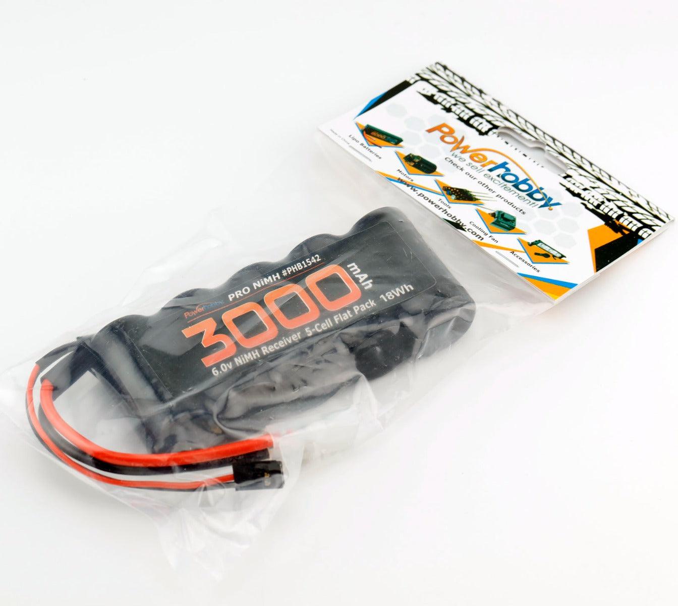 Powerhobby 6v 3000mAh 5-Cell Flat Receiver RX NiMH Battery 1/5 scale - PowerHobby
