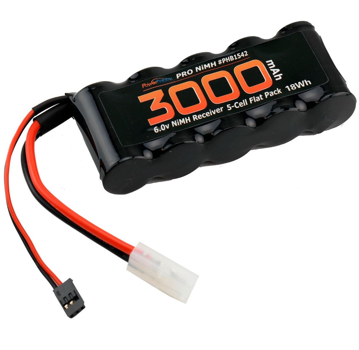 Powerhobby 6v 3000mAh 5-Cell Flat Receiver RX NiMH Battery 1/5 scale - PowerHobby