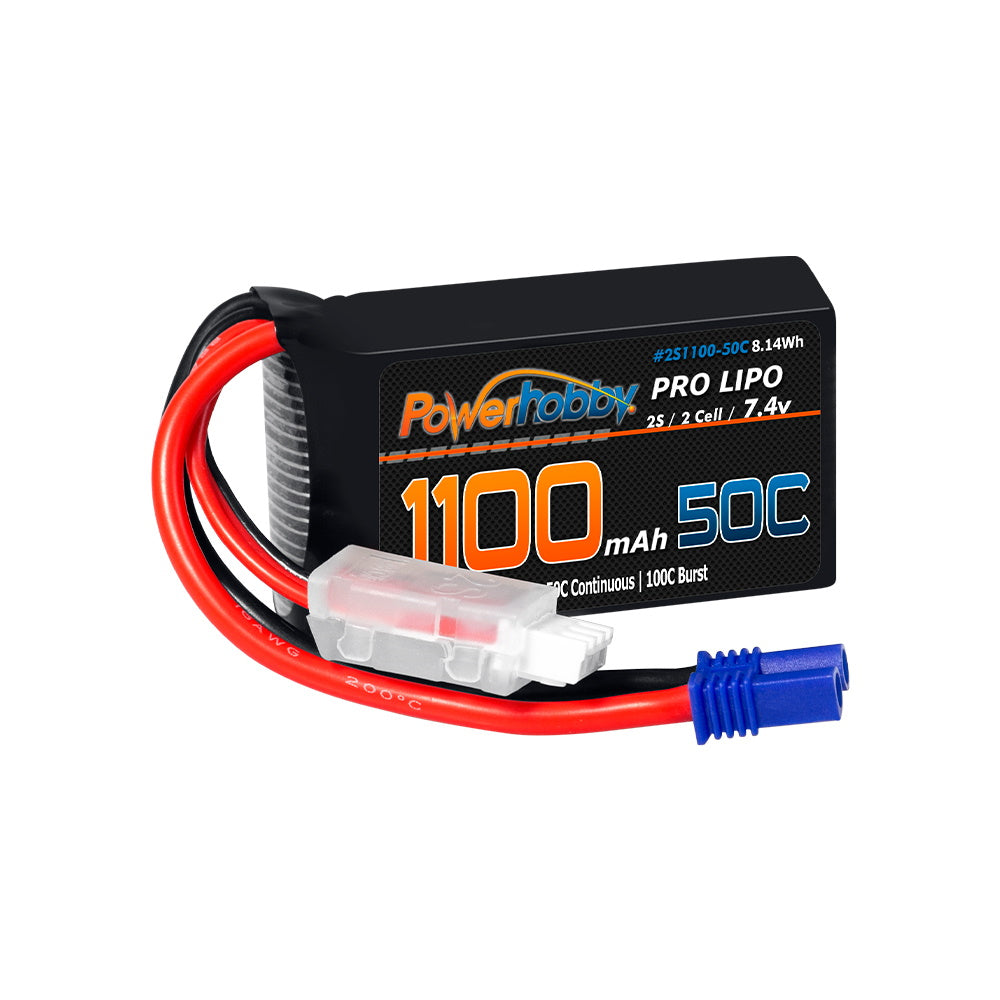 Powerhobby 2S 1100mAh 50C LiPo Battery w EC2 Plug : Losi Mini-B Mini-T 2.0 JRX2 - PowerHobby