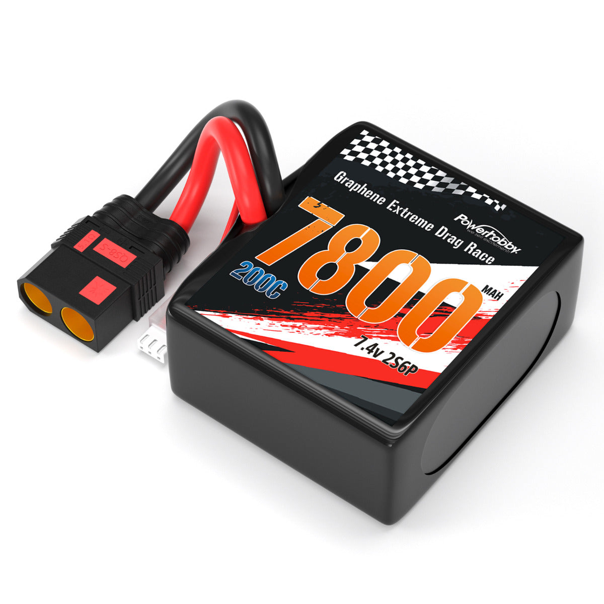 Powerhobby 2S 7800MAH 200C DRAG LIPO BATTERY PACK 2S6P w 8AWG Wire QS8 PLUG - PowerHobby