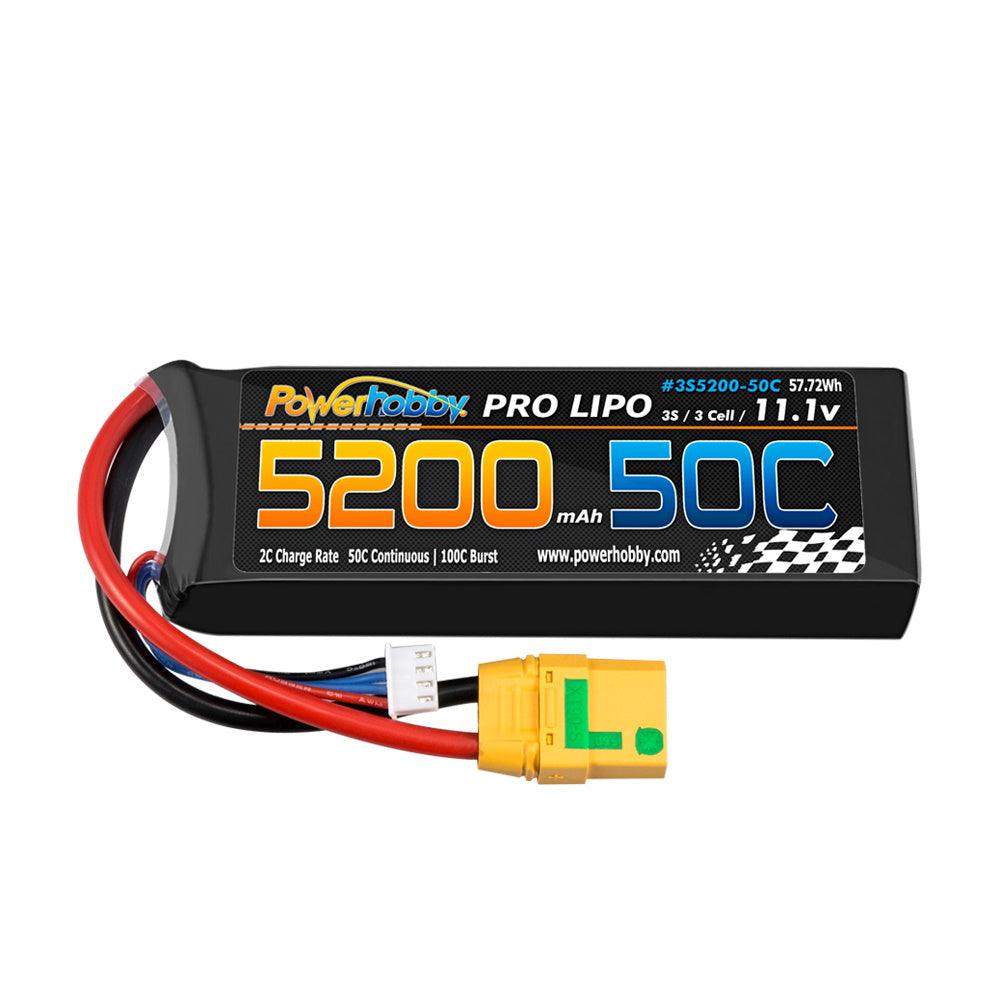 PowerHobby 3S 11.1V 5200mAh 50C Lipo Battery Pack w XT90 Connector / Plug 3-Cell - PowerHobby