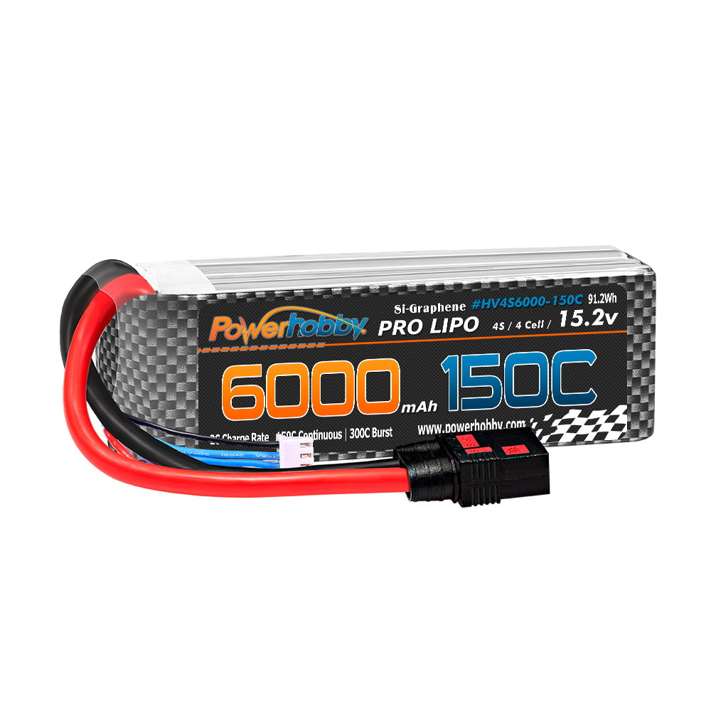 Powerhobby 4S HV + GRAPHENE 15.2V 6000mah 150CLipo Battery QS8 Plug 8AWG - PowerHobby