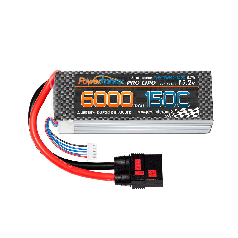 Powerhobby 4S HV + GRAPHENE 15.2V 6000mah 150CLipo Battery QS8 Plug 8AWG - PowerHobby