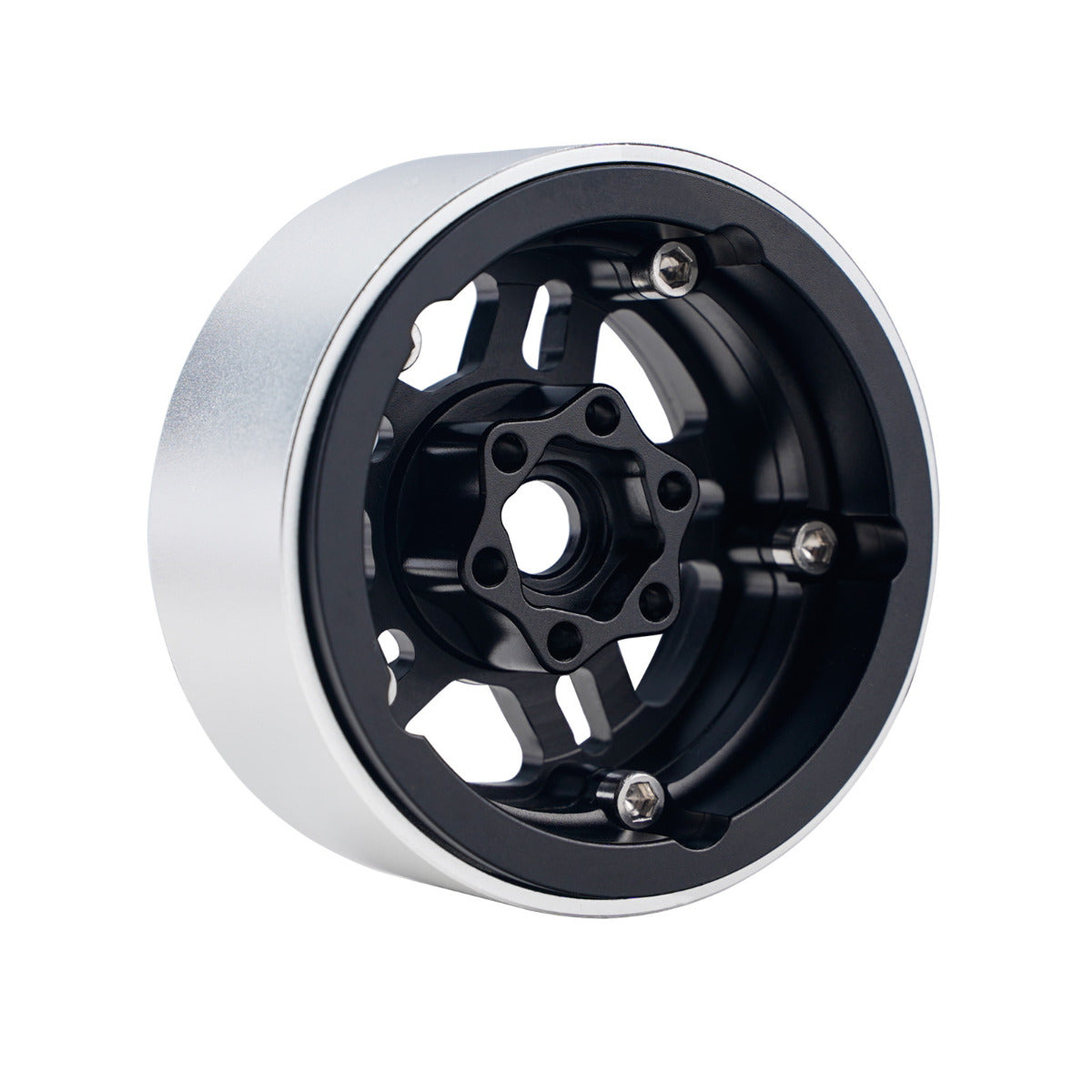 Powerhobby B4 Aluminum 1.9 Beadlock Wheels 9mm Hubs Black (4) 1/10 Rock Crawler - PowerHobby