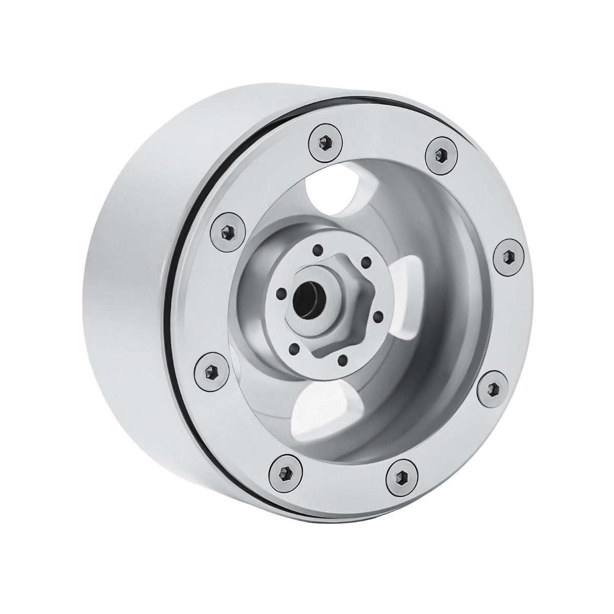 Powerhobby X5 Aluminum 1.9" Beadlock Wheels Silver (4) - PowerHobby
