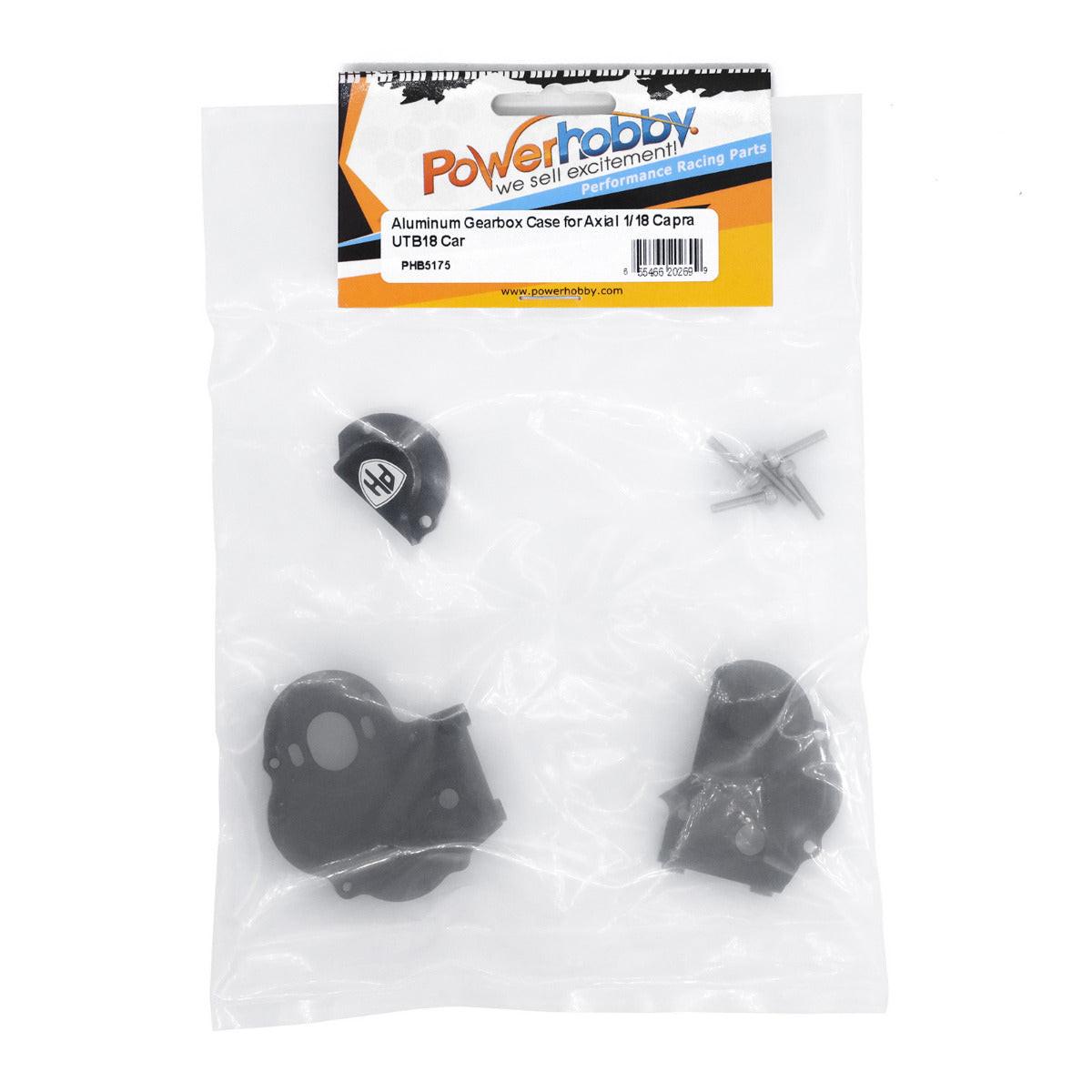 Powerhobby Aluminum Gearbox Case Axial 1/18 Capra UTB18 Black - PowerHobby