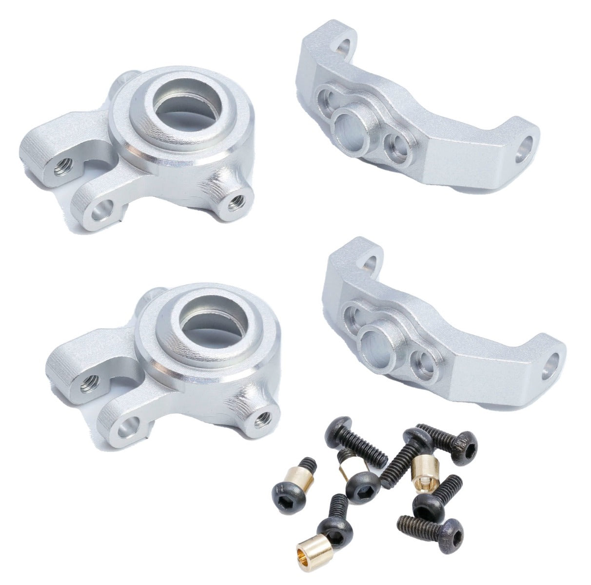 Powerhobby Aluminum C Hub & Steering Knuckles Silver FOR Traxxas TRX-4M TRX4M - PowerHobby