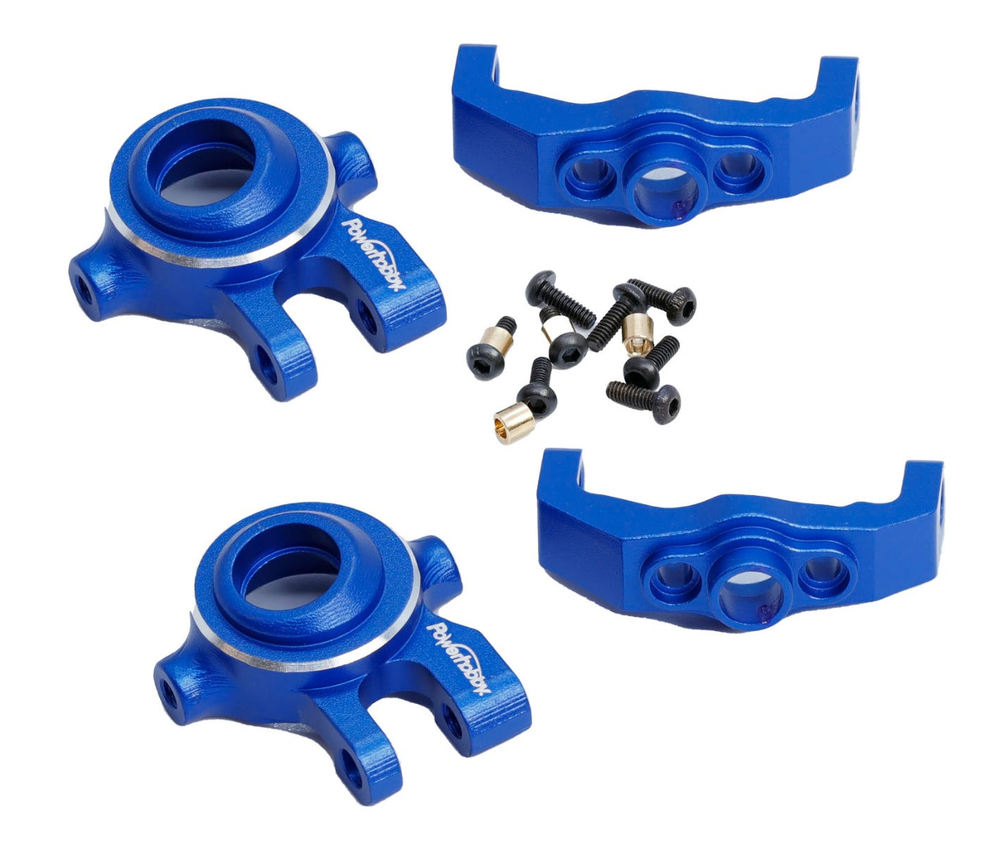 Powerhobby Aluminum C Hub & Steering Knuckles Blue FOR Traxxas TRX-4M TRX4M - PowerHobby