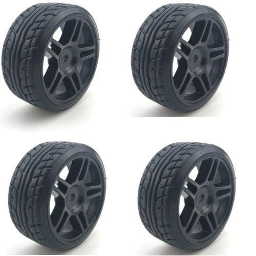 Powerhobby 1/10 Drift Car Mounted Tires / Wheels (4) Black PY085 - PowerHobby