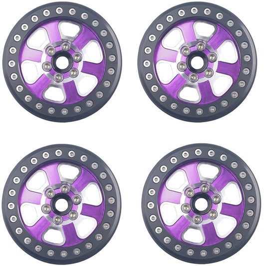 Powerhobby Aluminum 2.2" Beadlock Wheels Purple (4) 1/10 Rock Crawler - PowerHobby