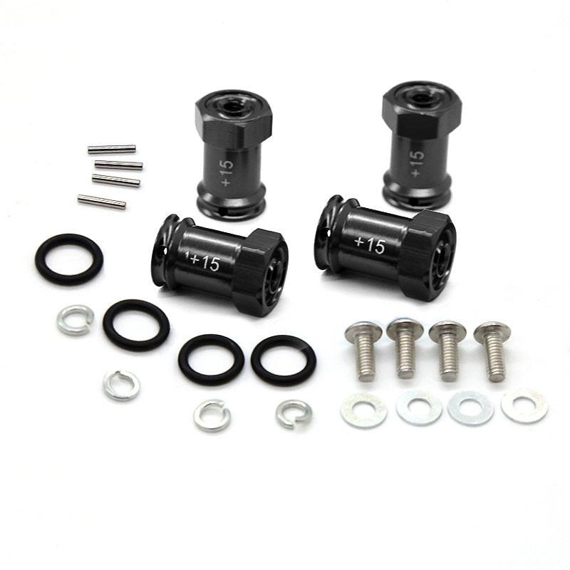Powerhobby Aluminum Hex Adapters +15mm FOR Traxxas 1/16 E-Revo Slash Rally Summit - PowerHobby