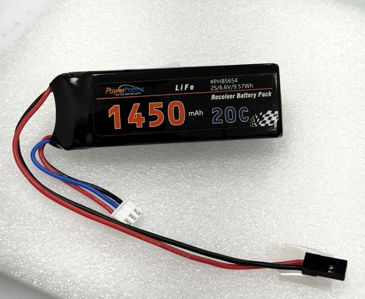 Powerhobby LiFe 2S 6.6V 1450mah LiFe Receiver Battery Pack - PowerHobby
