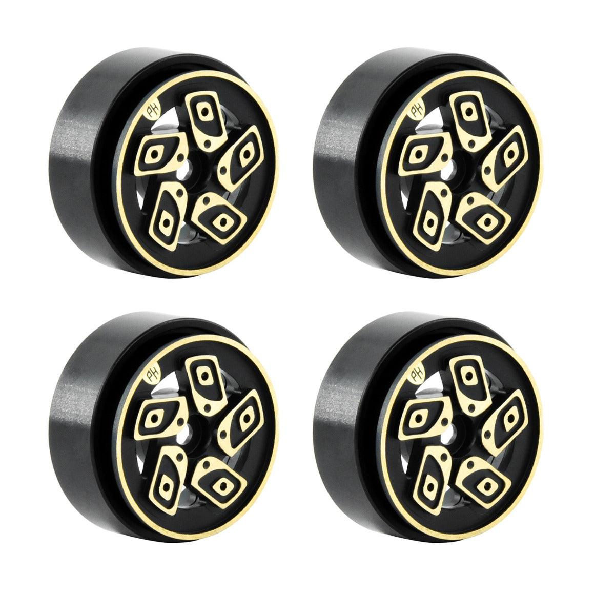 Powerhobby 1.0" Z8 Brass Beadlock Crawler Wheels 1/24 Axial SCX24 Jeep Bronco - PowerHobby
