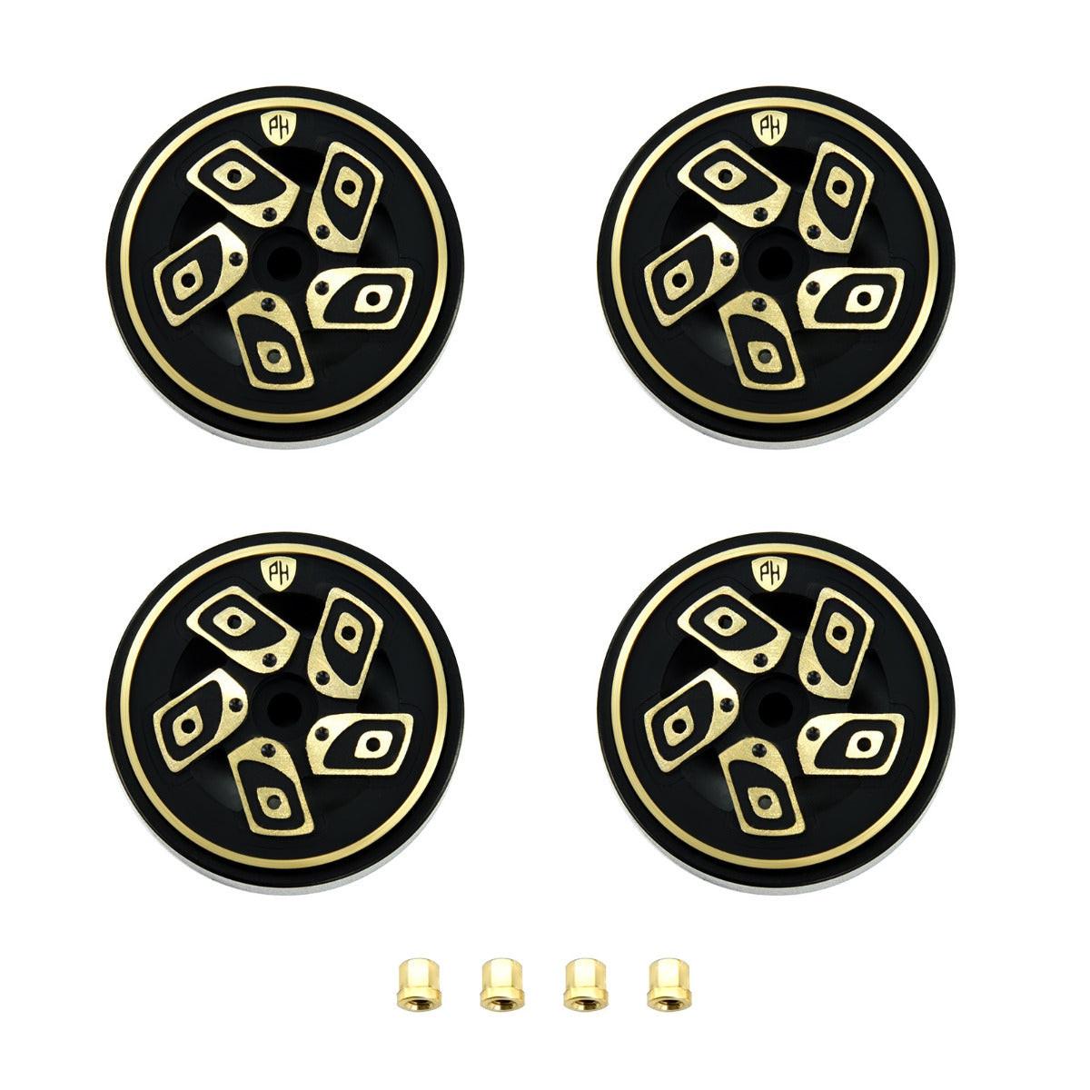 Powerhobby 1.0" Z8 Brass Beadlock Crawler Wheels 1/24 Axial SCX24 Jeep Bronco - PowerHobby