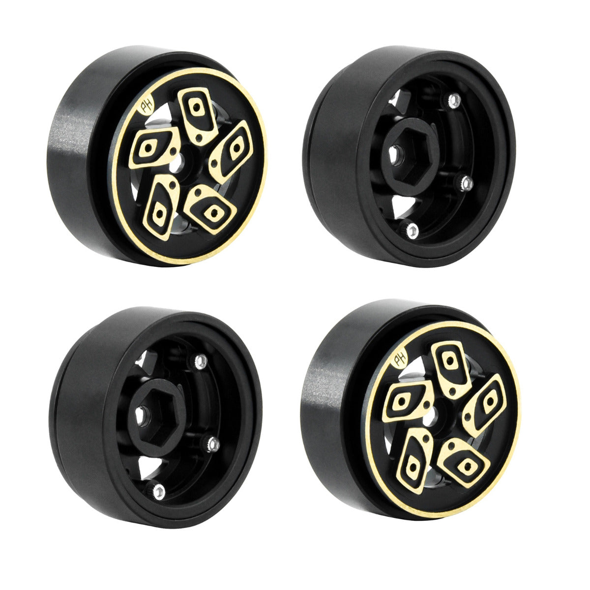 Powerhobby 1.0" Z8 Brass Beadlock Crawler Wheels 1/24 Axial SCX24 Jeep Bronco - PowerHobby