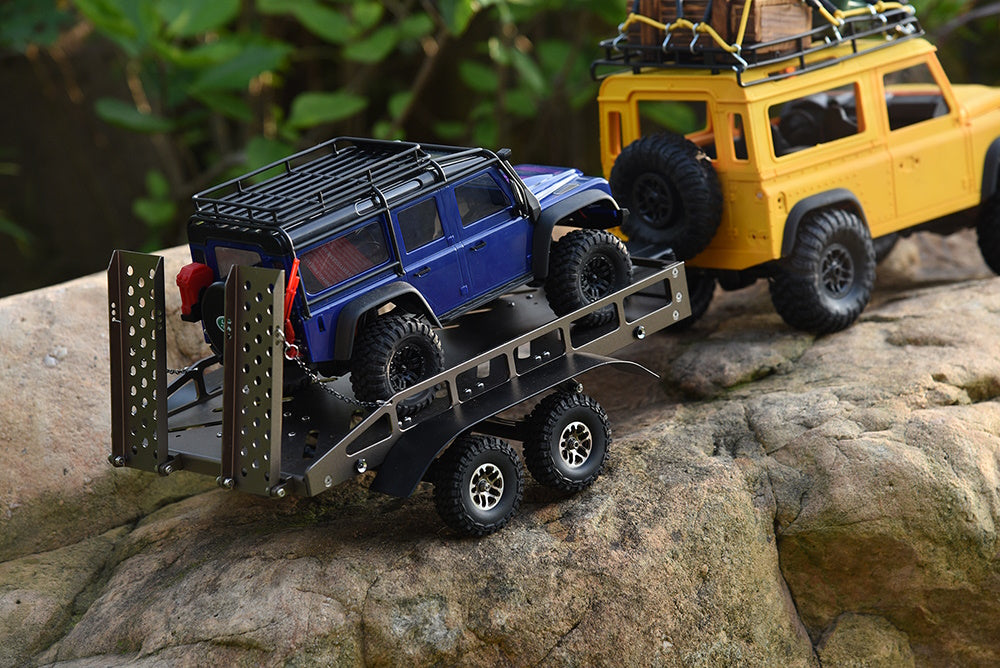 Powerhobby 1/18 / 1/16 Metal Trailer w Lights Silver FOR Traxxas TRX-4M - PowerHobby