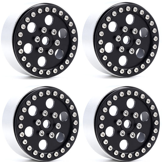Powerhobby B5 Aluminum 1.9 Beadlock Wheels Super Positive Offset Black (4) 1/10 - PowerHobby