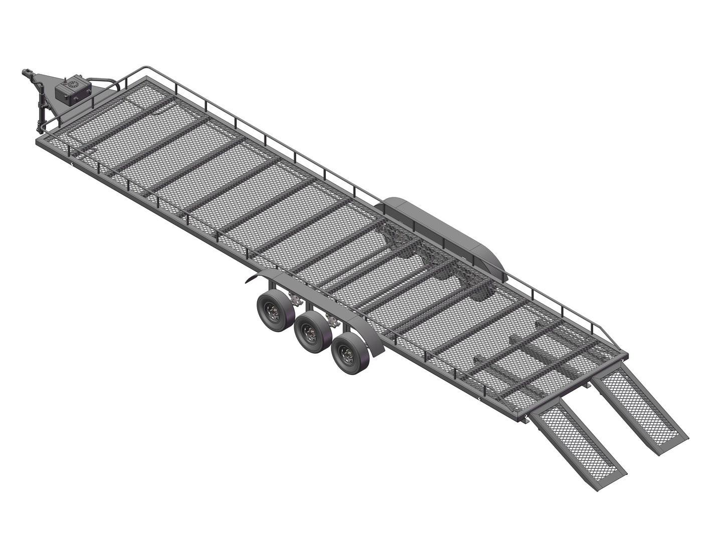 Powerhobby Tri Axle Full Metal Trailer with LED Lights - PowerHobby