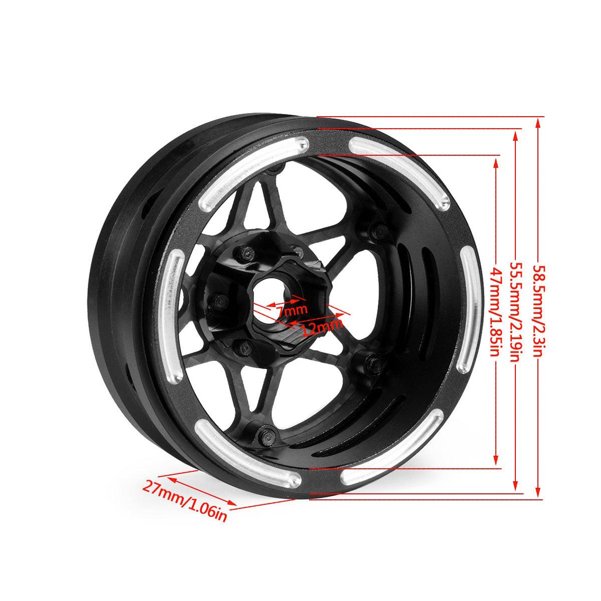 Powerhobby 1.9" Carbon Fiber Lightweight Beadlock Wheels A 1/10 Rock Crawler - PowerHobby