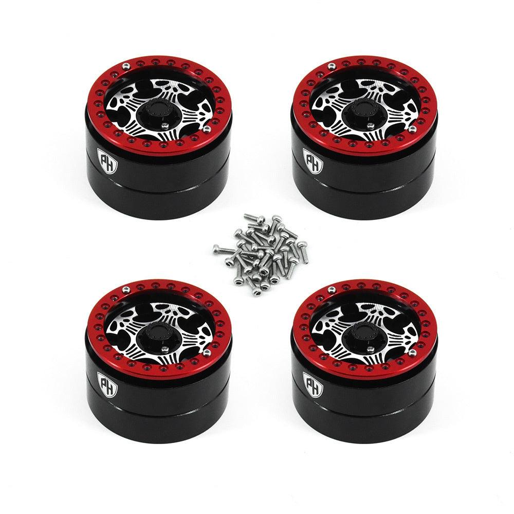 Powerhobby Aluminum 2.2" Beadlock Wheels Red (4) 1/10 Rock Crawler - PowerHobby