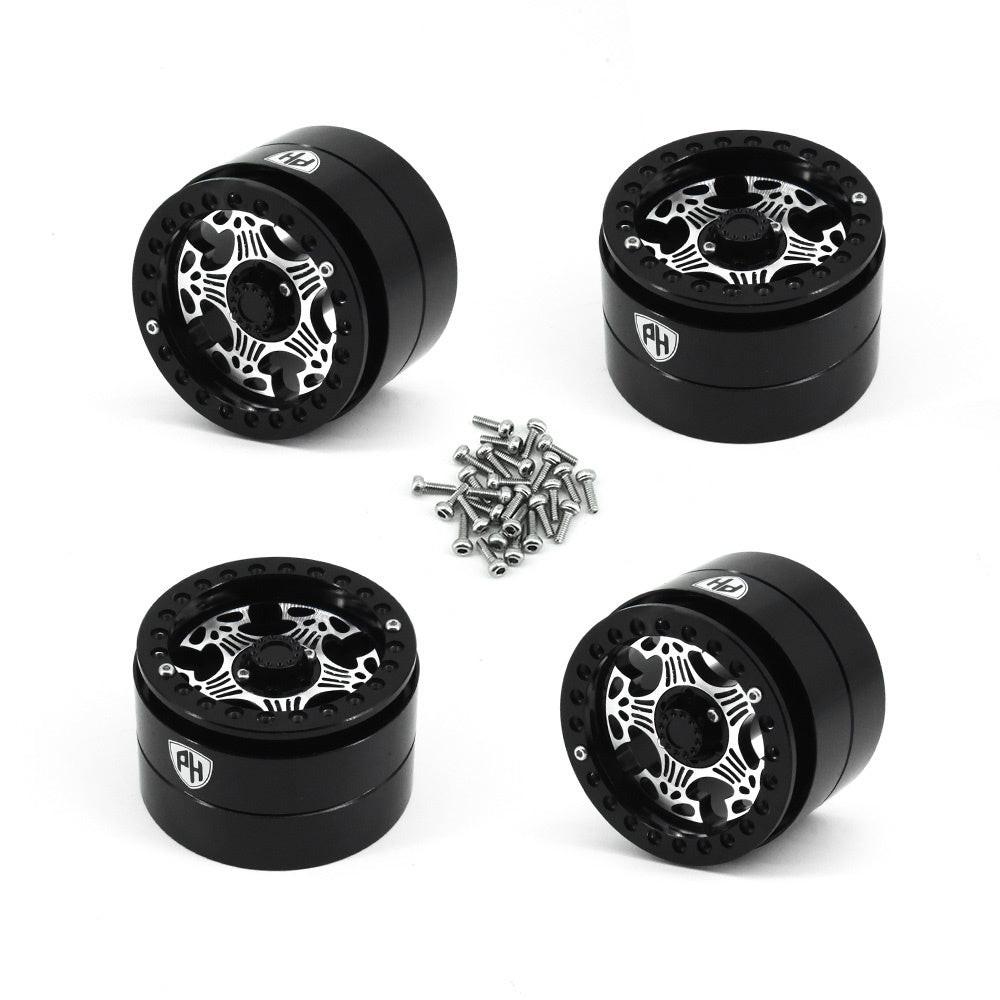 Powerhobby Aluminum 2.2" Beadlock Wheels Black (4) 1/10 Rock Crawler - PowerHobby