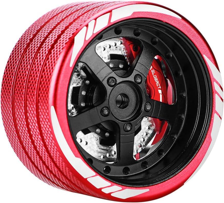 Powerhobby Aluminum RC Hnad Steering Wheel w Brake Disk Red Flysky NB4 - PowerHobby