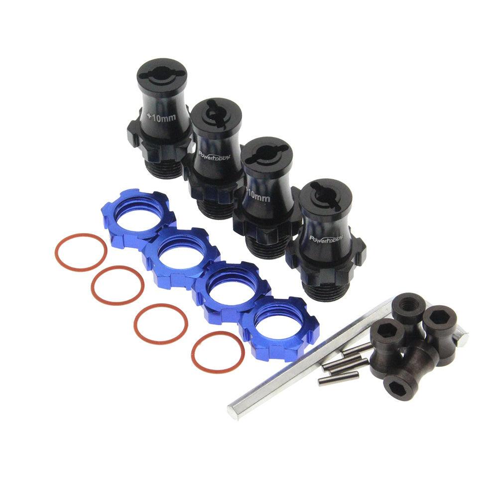 Powerhobby +10mm Extended 17mm Hex Hub Adapter Blue FOR Traxxas