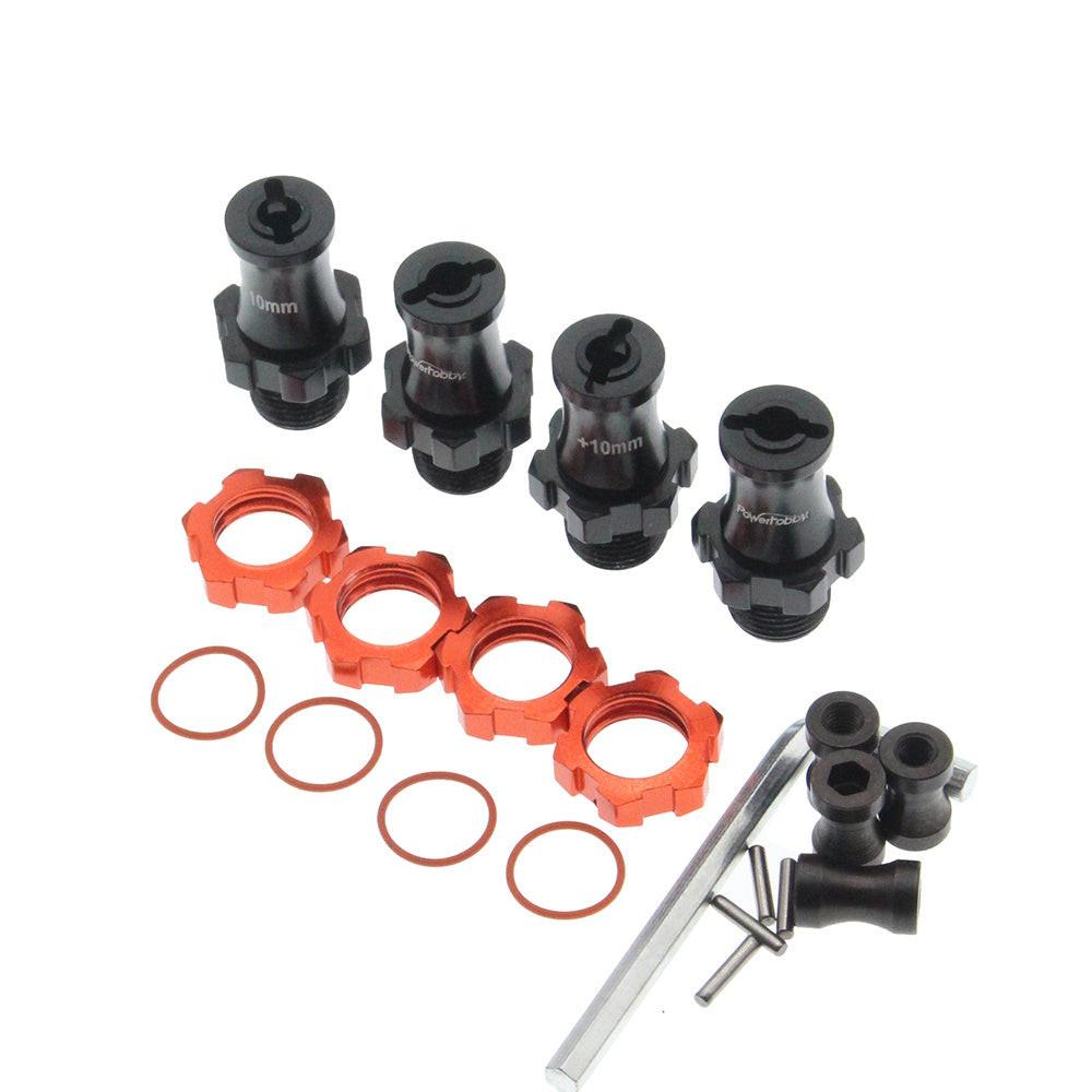 Powerhobby +10mm Extended 17mm Hex Hub Adapter Red FOR Traxxas Slash Rustler - PowerHobby
