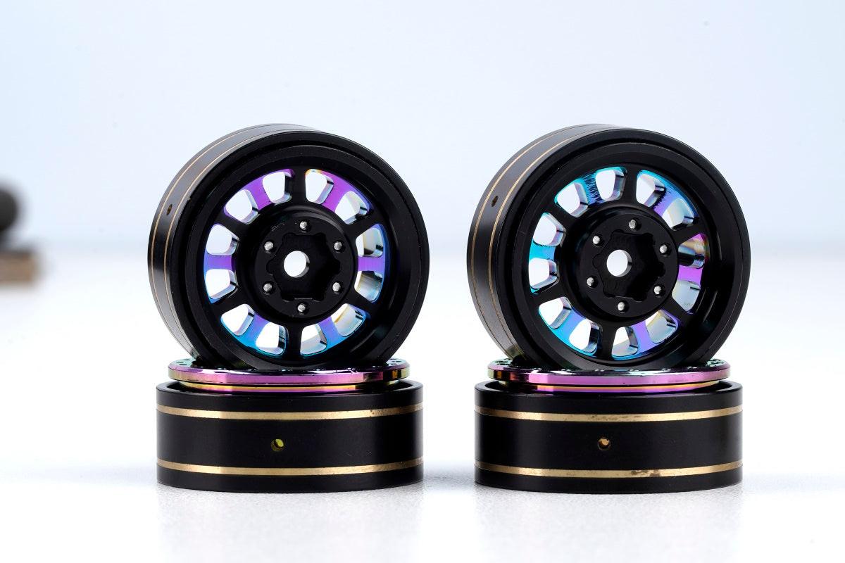 Powerhobby Axial SCX24 1.0" Titanium Brass Beadlock Crawler Wheels 1/24 - PowerHobby