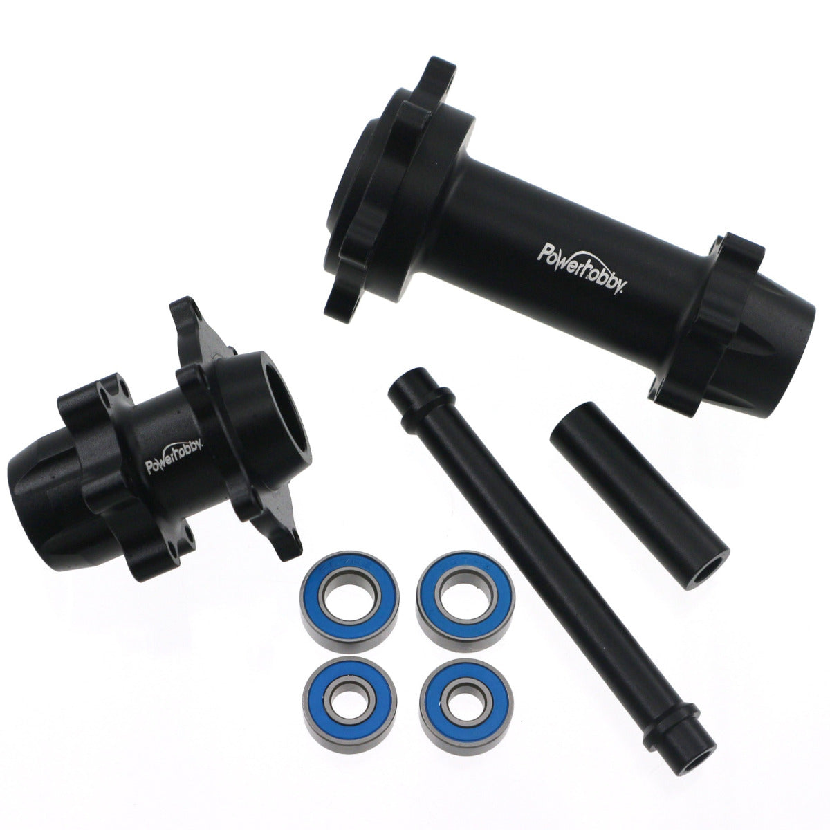 Powerhobby 7075 Aluminum Front & Rear Wheel Hubs Black Losi Promoto MX - PowerHobby