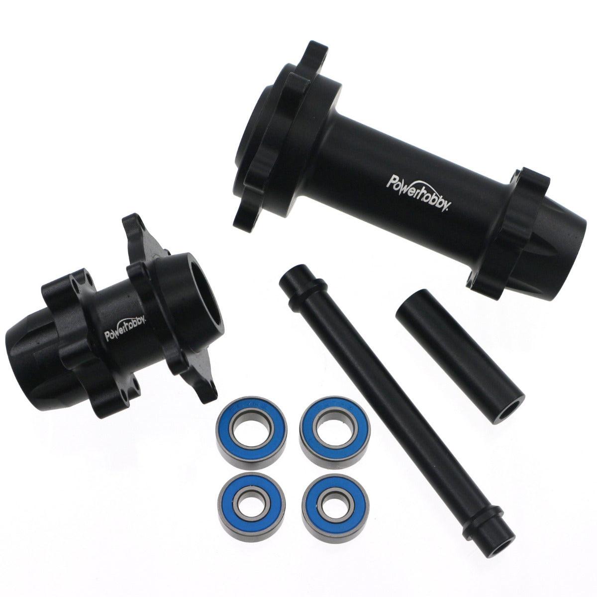 Powerhobby 7075 Aluminum Front & Rear Wheel Hubs Black Losi Promoto MX - PowerHobby