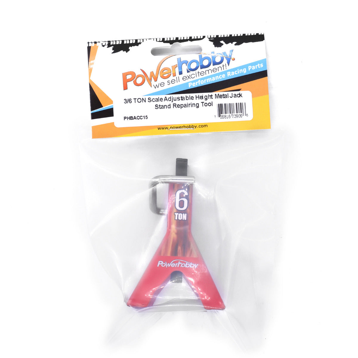 Powerhobby 3/6 Ton RC Scale Adjustable Height Metal Jack Stand RED - PowerHobby