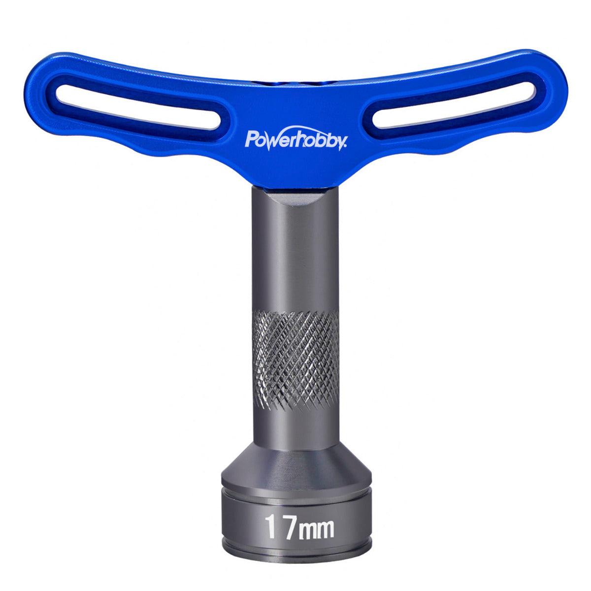 Powerhobby 17mm Aluminum T-Handle Hex Wheel Wrench Blue RC Tools - PowerHobby