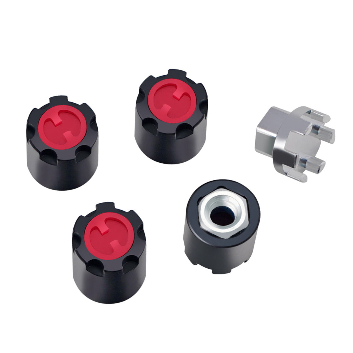 Powerhobby 1/10 Scale Rock Crawler M4 Locking Hubs w Tool Black - PowerHobby