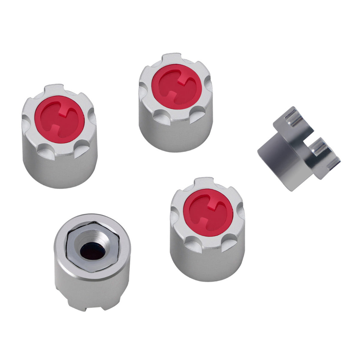 Powerhobby 1/10 Scale Rock Crawler M4 Locking Hubs w Tool Silver - PowerHobby